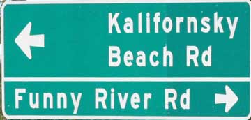 Road sign that says Kalifornsky Beach Road.