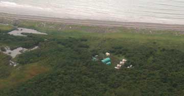Our campsite seen from the airplane.