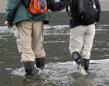 Water rising around our boots.