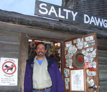 Dr. P the entrance to a bar.