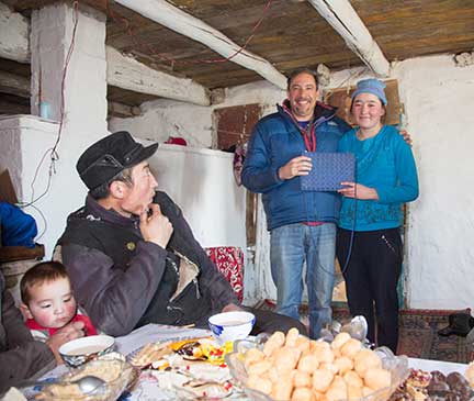 Dr. P holding present