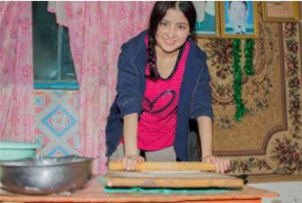 Rolling the dough for dumplings