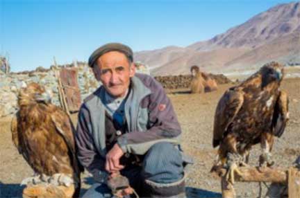 Man with 2 golden eagles