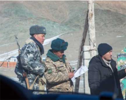 Military checkpoint soldiers