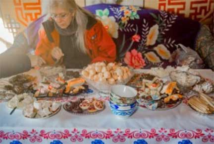 Dr. K checking out the spread