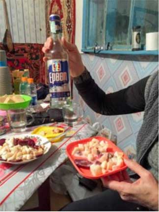 Bottle of Russian vodka