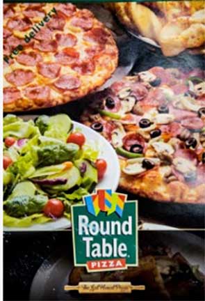 Round Table Pizza menu