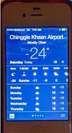 Temperature in Mongolia