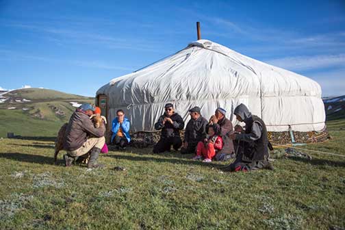 Saying a prayer before slaughtering a sheep for a feast