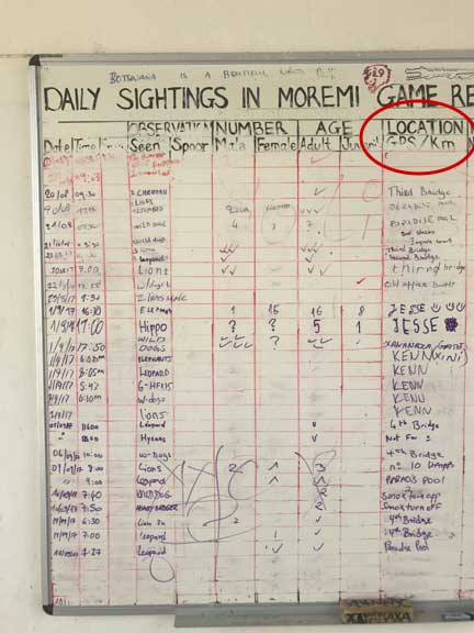 wildlife-sightings-board-camp-moremi