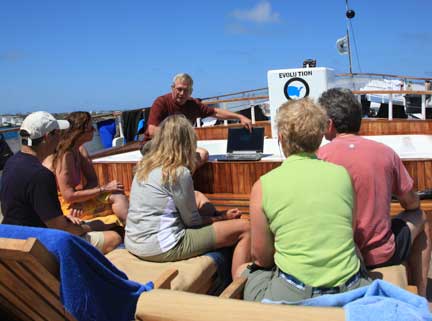 Vet lecturing outside
