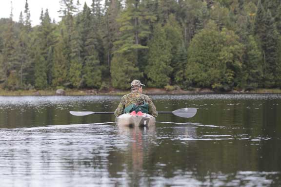 Kayaking on a lake