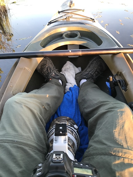 Camera equipment in the kayak