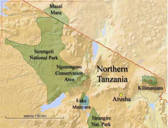 Map of Tanzania National Parks