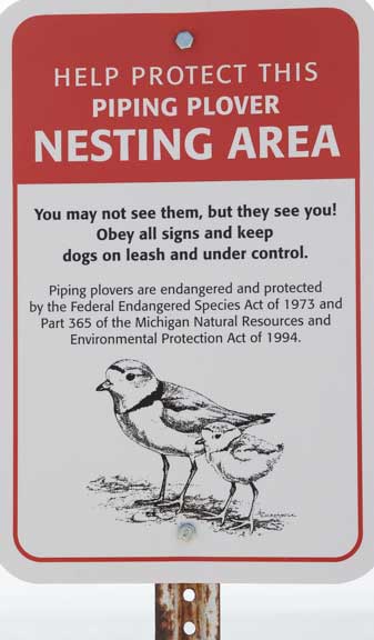 Sign at nesting area