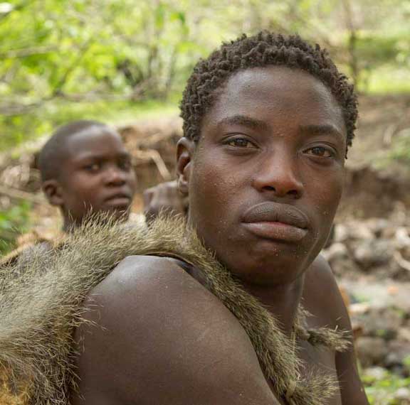 Hadza face staring at Dr. P