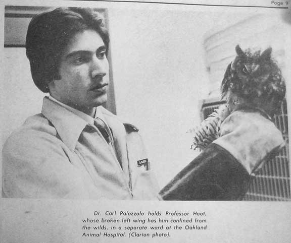 Dr. P holding an owl