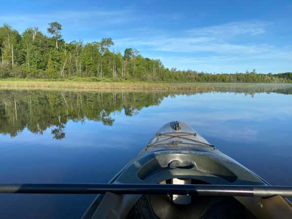 View of lake from kayak