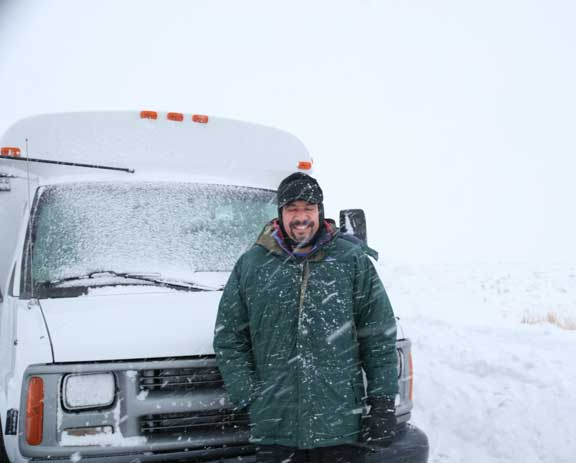 Dr. P in snow in Yellowstone NP