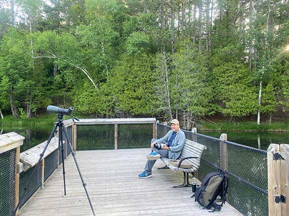 Dr. P with camera and lens waiting for the wildlife to show up. 