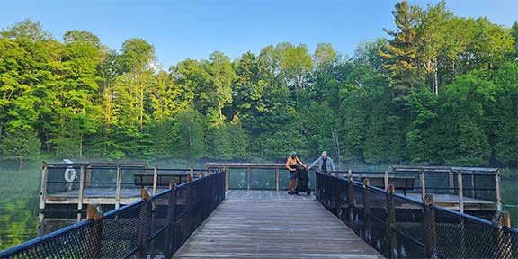 Platform at the pond.