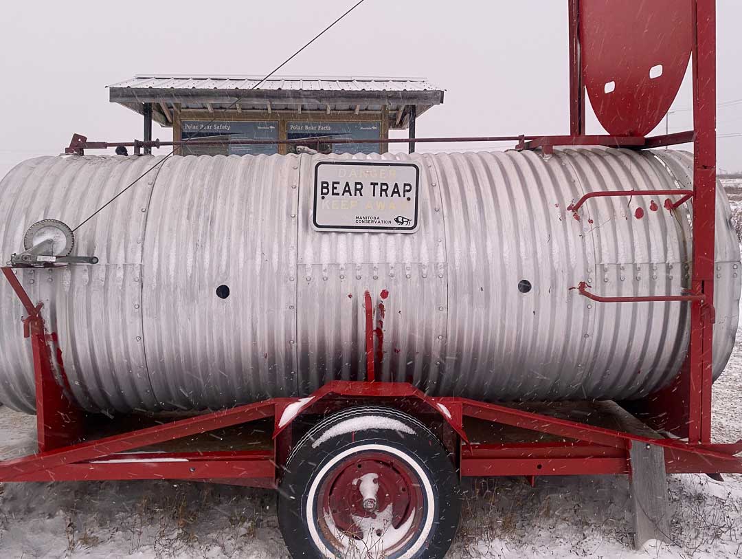Polar bear trap side view.