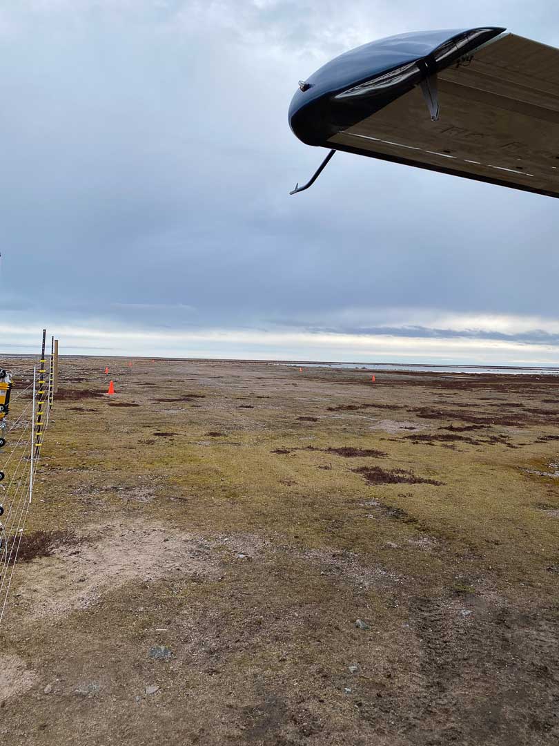 Grass runway at the camp.