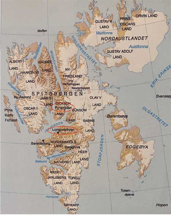 Map of Svalbard