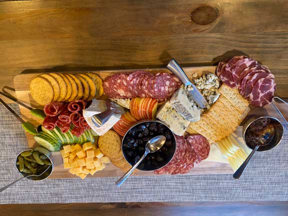Appetizers in the dining area.