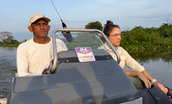 Boat river and guide.