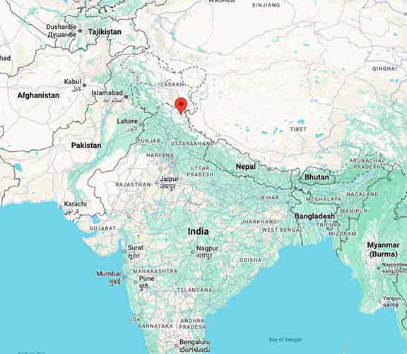 Map of India and Tibet