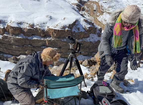 Chopelle setting up Dr. P's camera equipment 