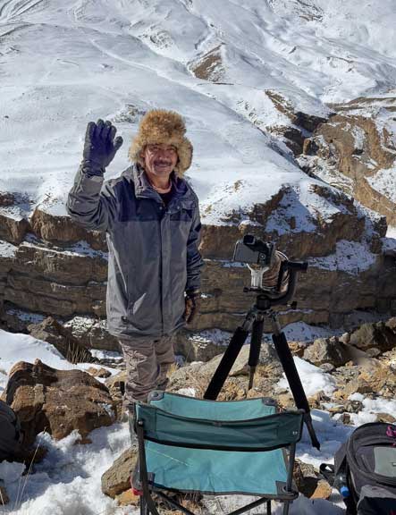 Chopelle setting up Dr. P's camera equipment 