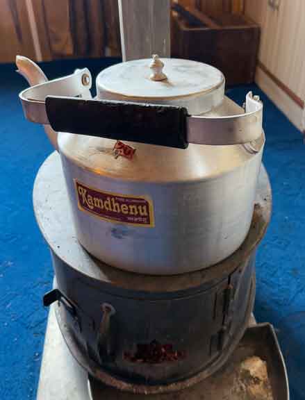 Boiling water on stove