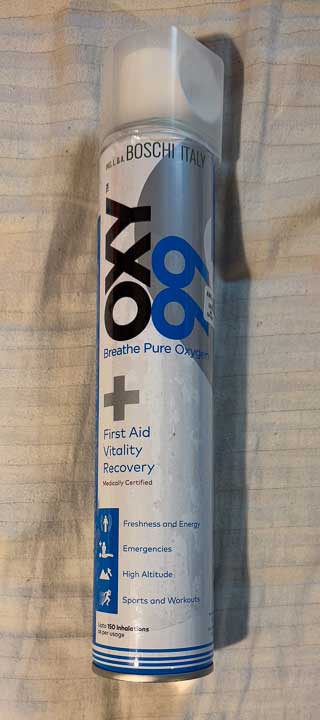 Canister with 100 per cent oxygen